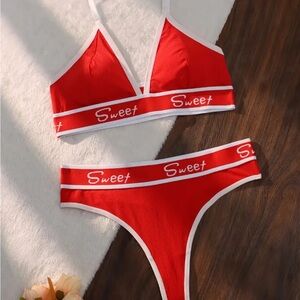 Red Women's Intimate Bra Set